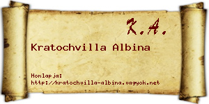 Kratochvilla Albina névjegykártya